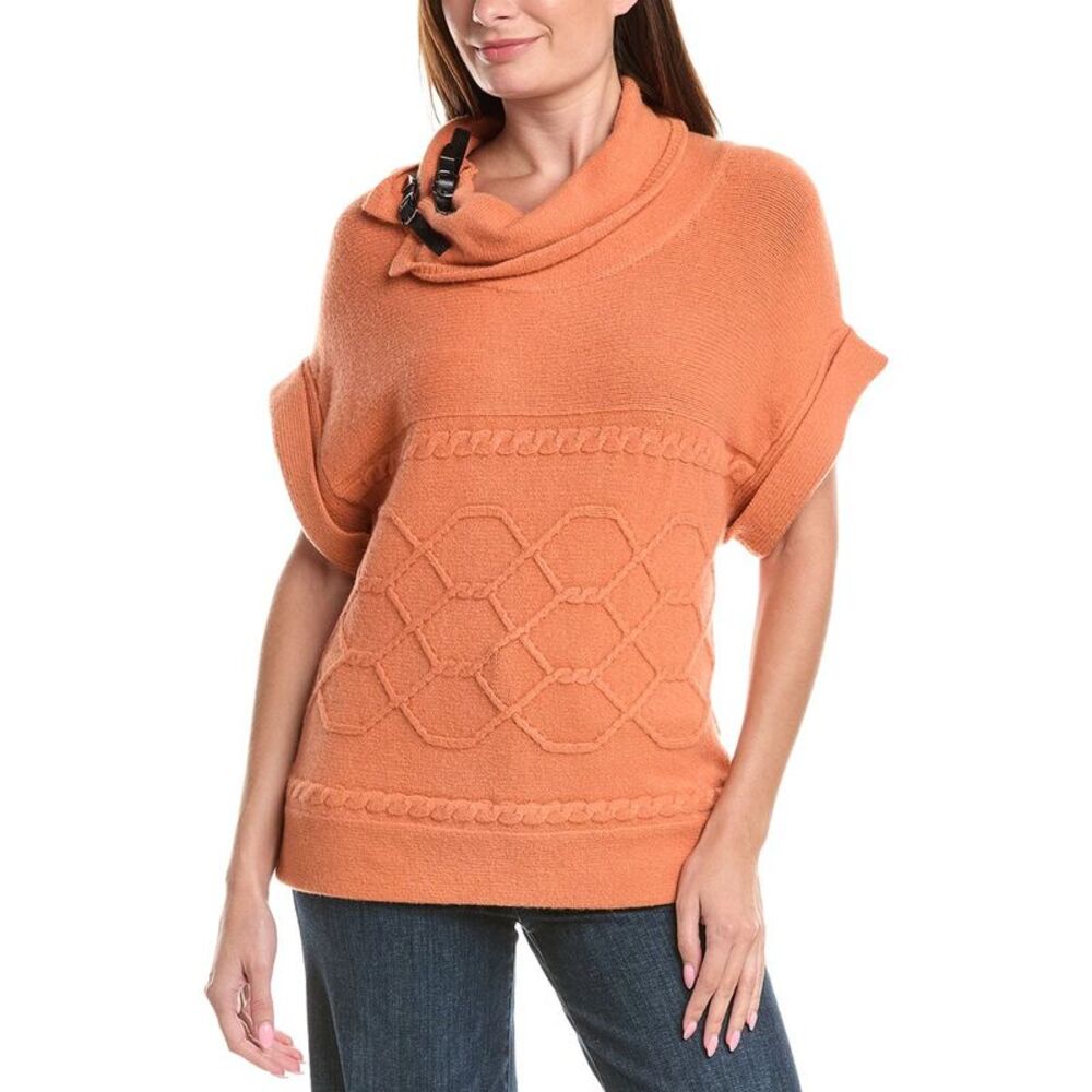 Picadilly Womens  Cable Pattern Sweater, Orange